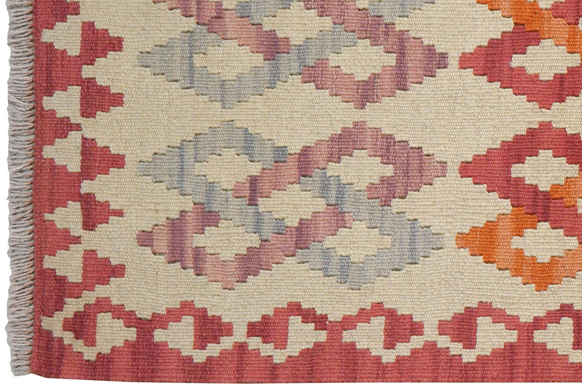 HANDWEBTEPPICH Kelim Gashgai Beige 193/57 cm Schurwolle - Beige, Textil (57/193cm) - Looma