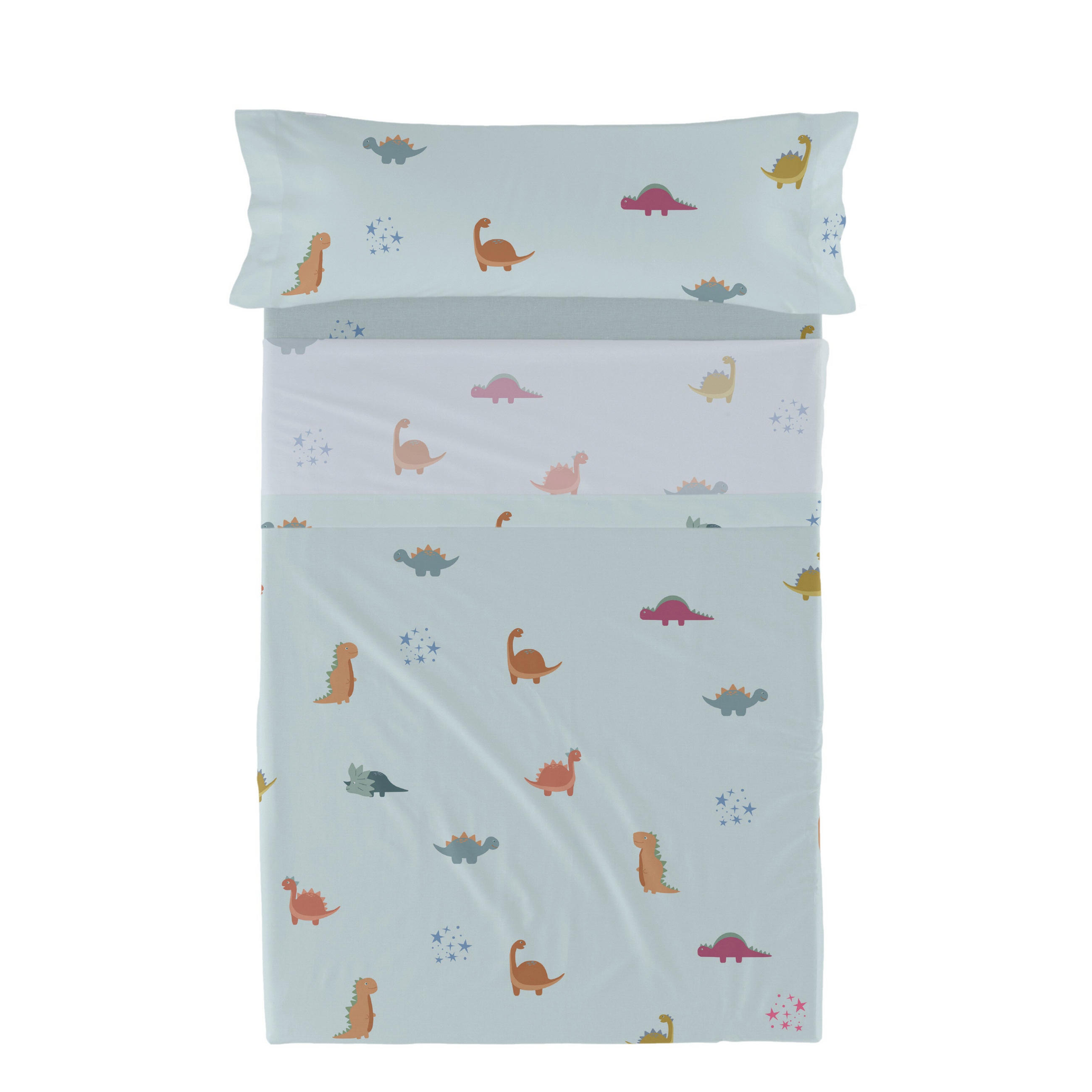 BETTWÄSCHE 2er-Set teiliges mini dinosaur 180x270 cm mehrfarbig - Multicolor, Textil (180/270cm) - Happy Friday
