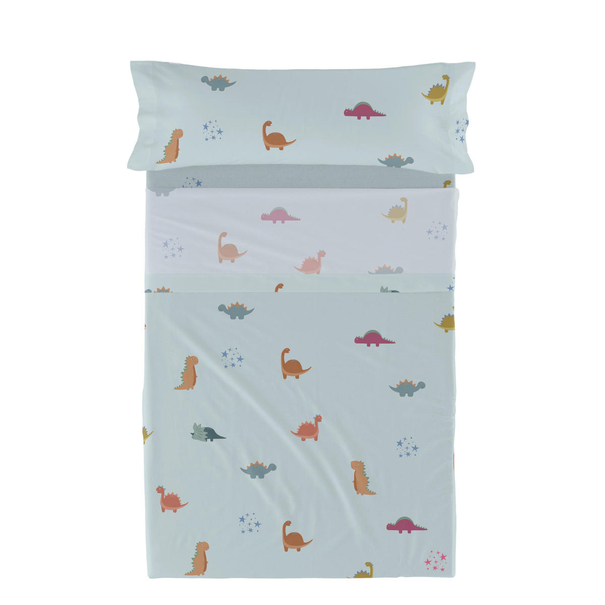 BETTWÄSCHE 2er-Set teiliges mini dinosaur 180x270 cm mehrfarbig - Multicolor, Textil (180/270cm) - Happy Friday