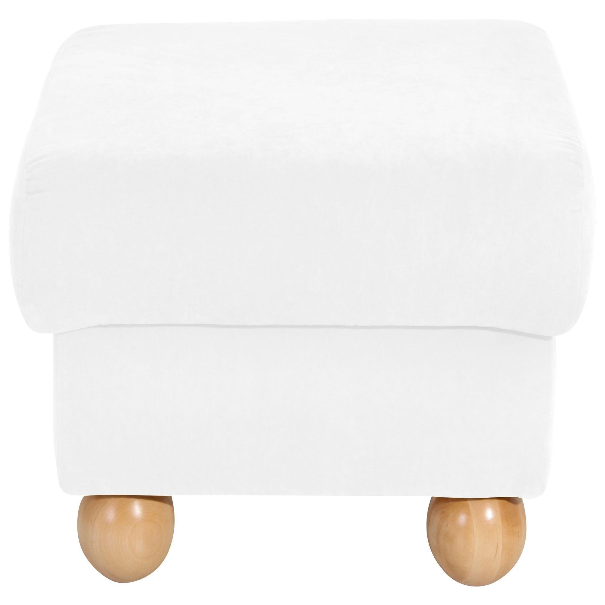 HOCKER Kasha Bezug Veloursstoff Buche natur / creme - Buchefarben/Creme, Kunststoff (54/48/54cm) - 58aufmkessel