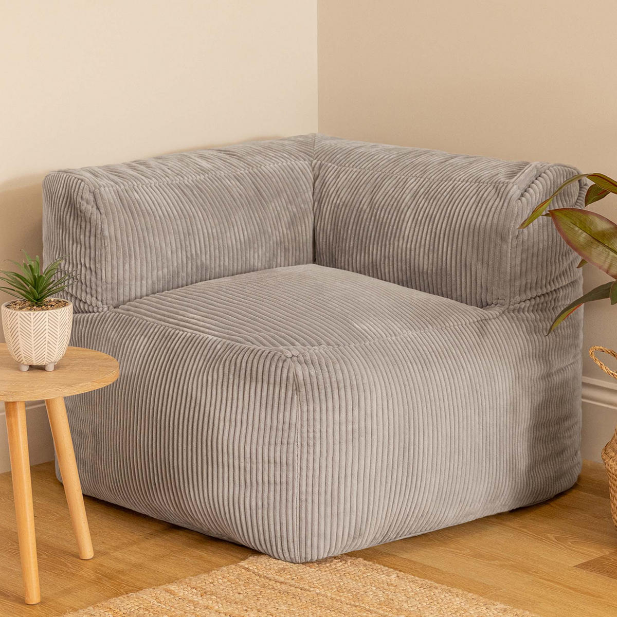 SITZSACK-ECKSESSEL ZEN modular Cord - Grau, Textil (100/68/100cm) - icon