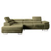 ECKSOFA Stevil Olivgrün Cordbezug - Silberfarben/Olivgrün, Textil/Metall (275/203cm) - Selsey
