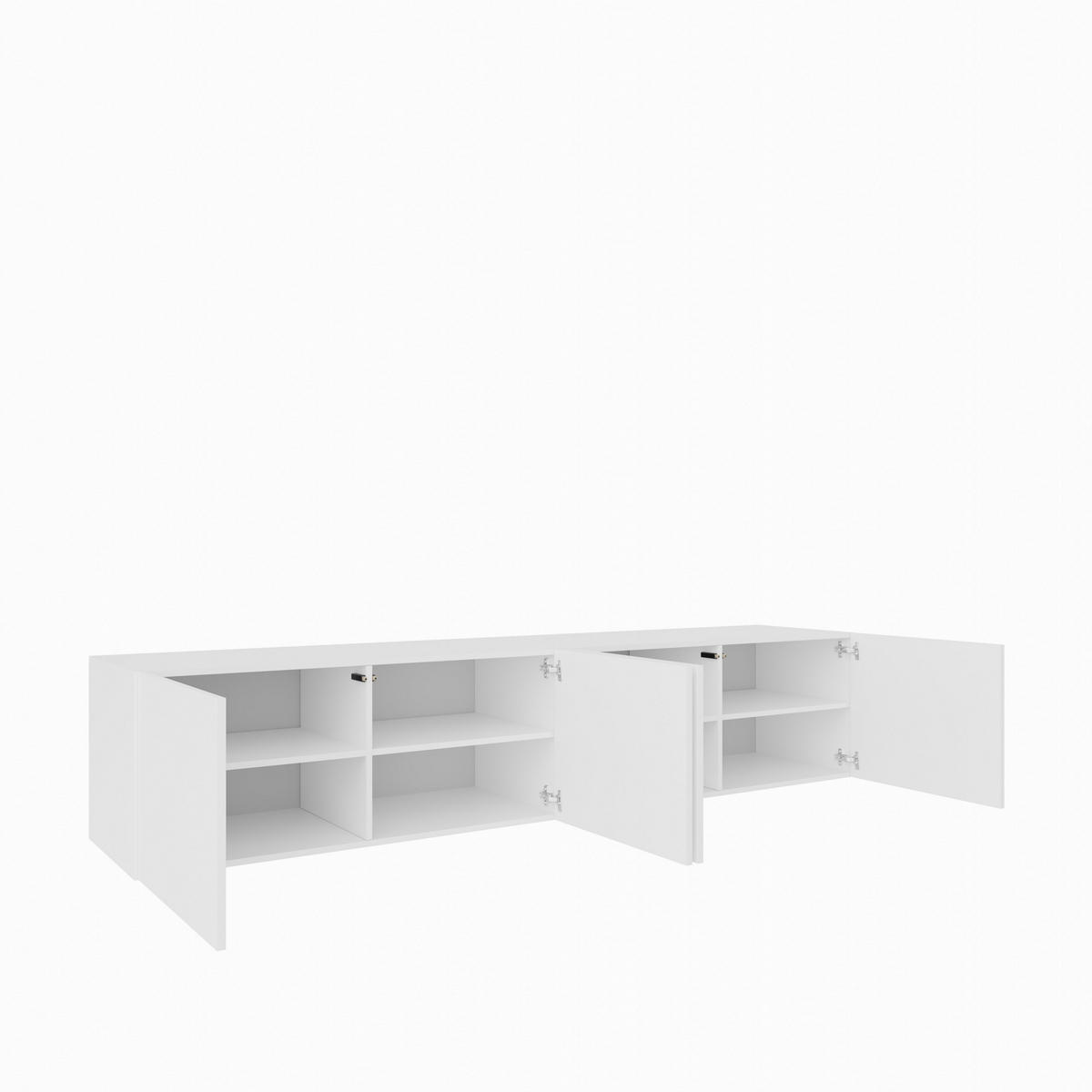 LOWBOARD MIVO 200/41/40 cm, Hängender TV-Schrank Weiß - Weiß, Holzwerkstoff (200/41/40cm) - MASSENO