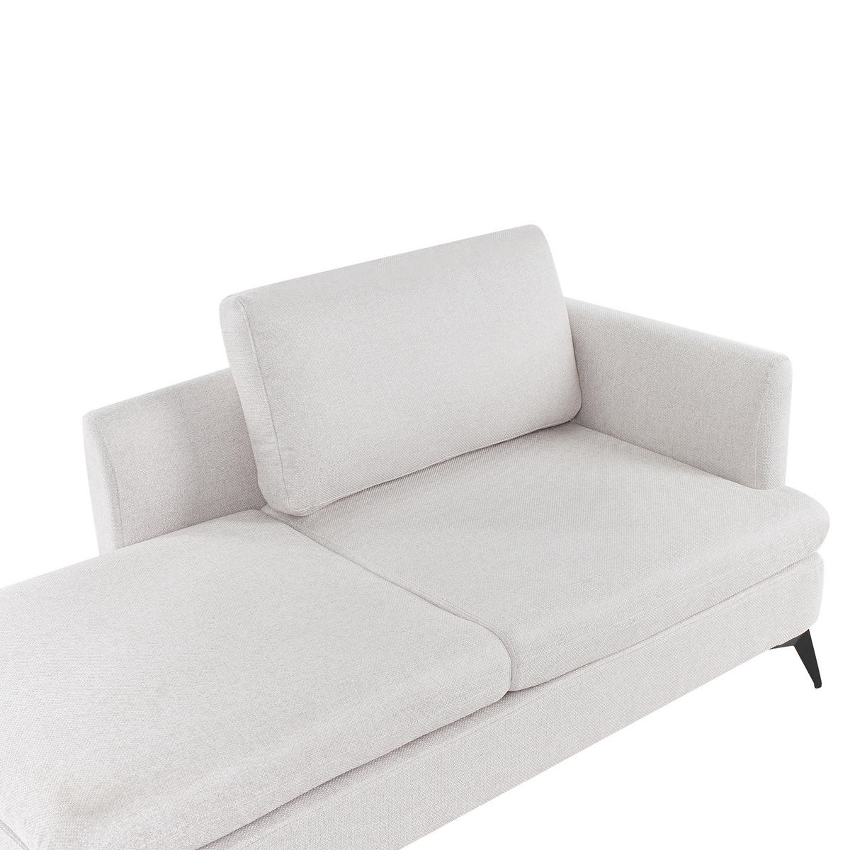 ČALOUNĚNÉ LEHÁTKO CHAISE LONGUE PRAVOSTRANNÉ Látka Světle béžové Sievoz - černá/béžová, textil (155/84/85cm) - Beliani