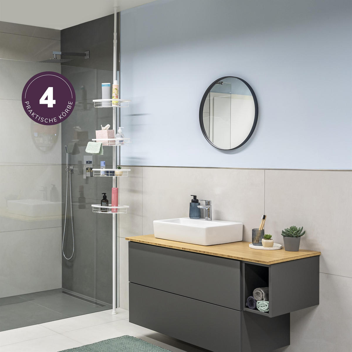 TELESKOP-ECKREGAL, weiß, Metall - Weiß, Metall (22.5/290/22.5cm) - bremermann