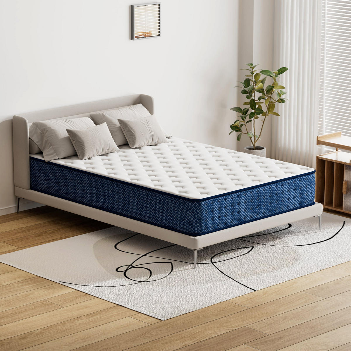 MATRATZE komfortabel, 90/190 cm, Höhe ca.: 28 cm, mittelfest, 7 Komfortzonen, beidseitig verwendbar - Weiß, Textil (90/190cm) - TEENO