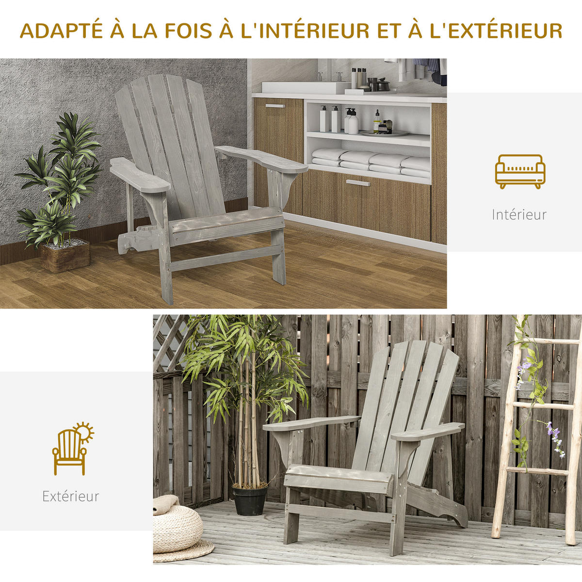 GARTENSTUHL DE-17753 Grau - Grau, Holz (89/88/78cm) - ComfortXL