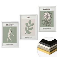 WANDBILDER 3er-Set - 40x60 cm Weißer Rahmen - Abstrakte Pflanzenfiguren - Weiß, Kunststoff (40/60cm) - ArtPrintCave