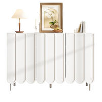 SIDEBOARD in Weiß, grifflos mit Wellentüren, MDF, verstellbare Regalböden, 120/35/80 cm, Weiß - Weiß, Holzwerkstoff (120/80/35cm) - Redom