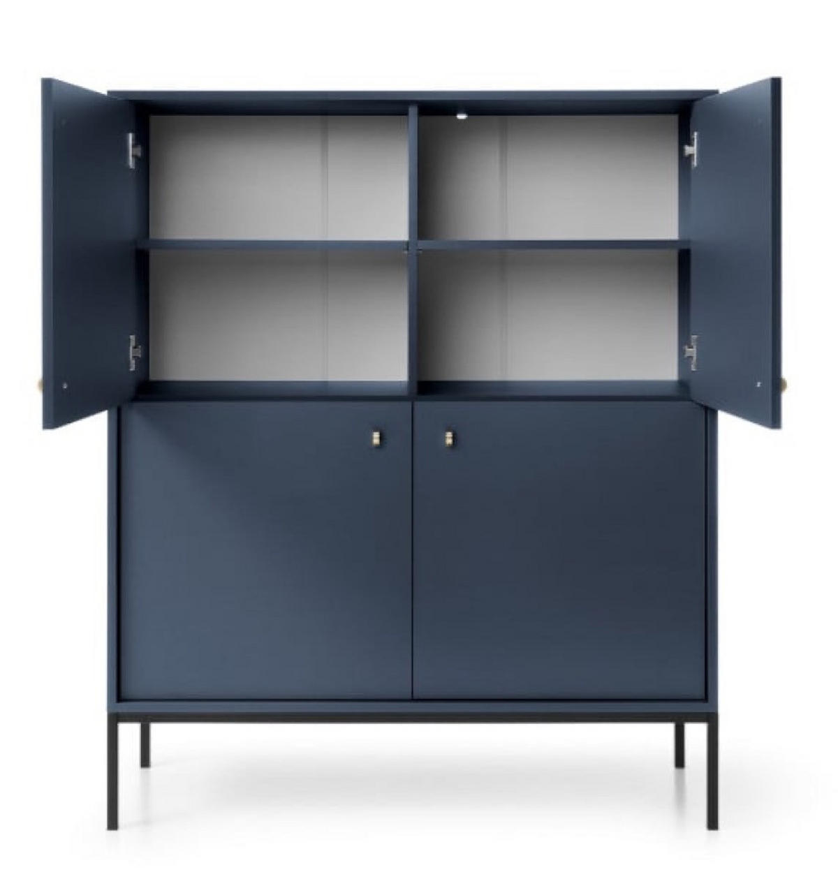 KOMMODE Granat MK104 Mit Schwarzem Gestell - Blau, Holzwerkstoff (103.5/125.5/39cm) - Sepro Meble