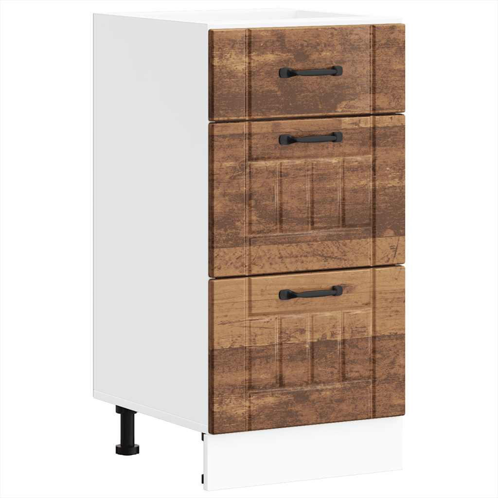 KÜCHENUNTERSCHRANK Maro Altholz-Optik 40x46x81,5 cm - Zwetschgeholzfarben, Holz (40/81.5/46cm) - DELUKE