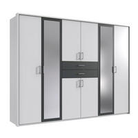 KLEIDERSCHRANK Diver Premium weiß / graphit 270 / 58 / 207cm - Graphitfarben/Weiß, Holz/Holzwerkstoff (270/207/58cm) - Wimex