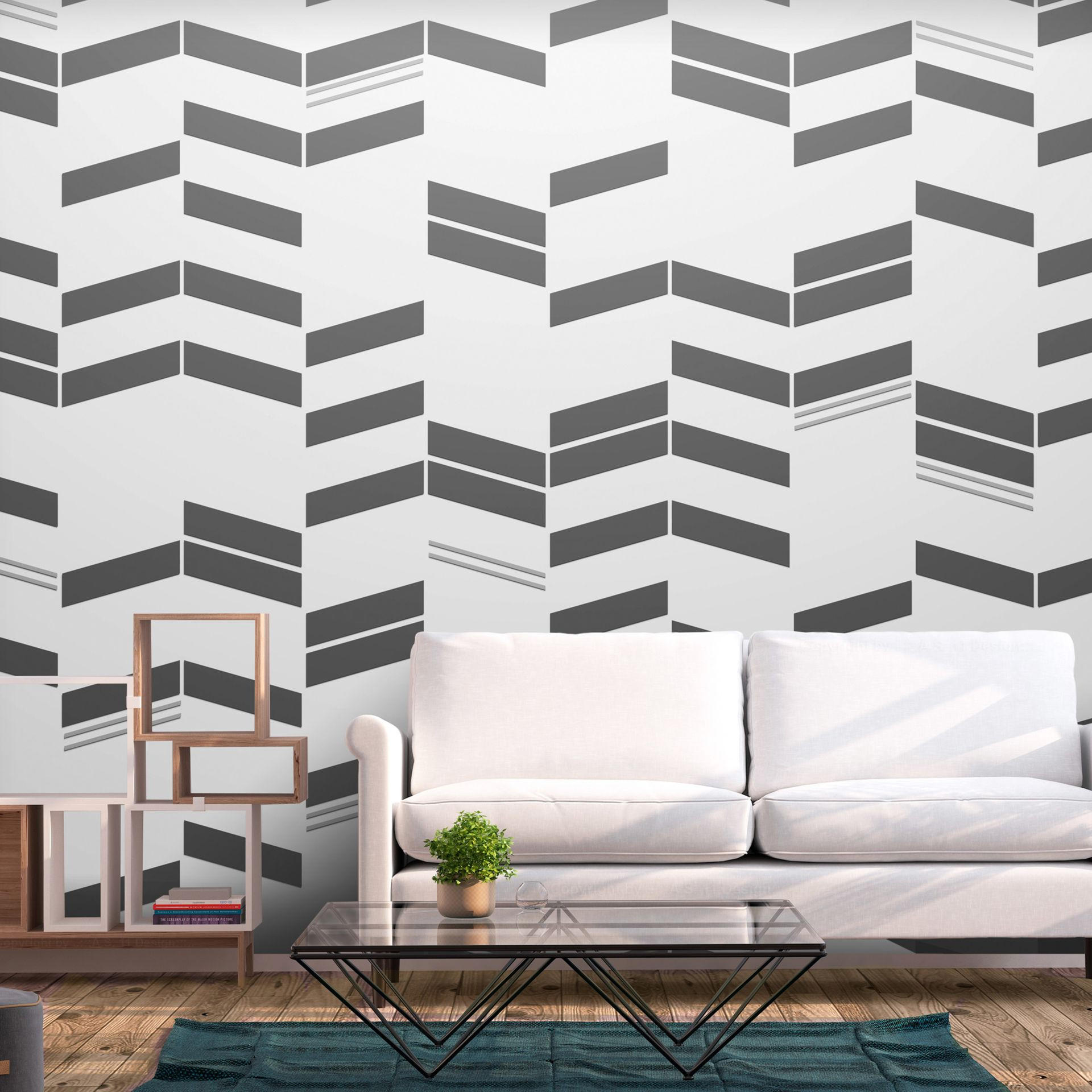 VLIESTAPETE Schwarz-Weiß 300/210 cm - Schwarz, Textil (300/1cm) - KUNSTLOFT