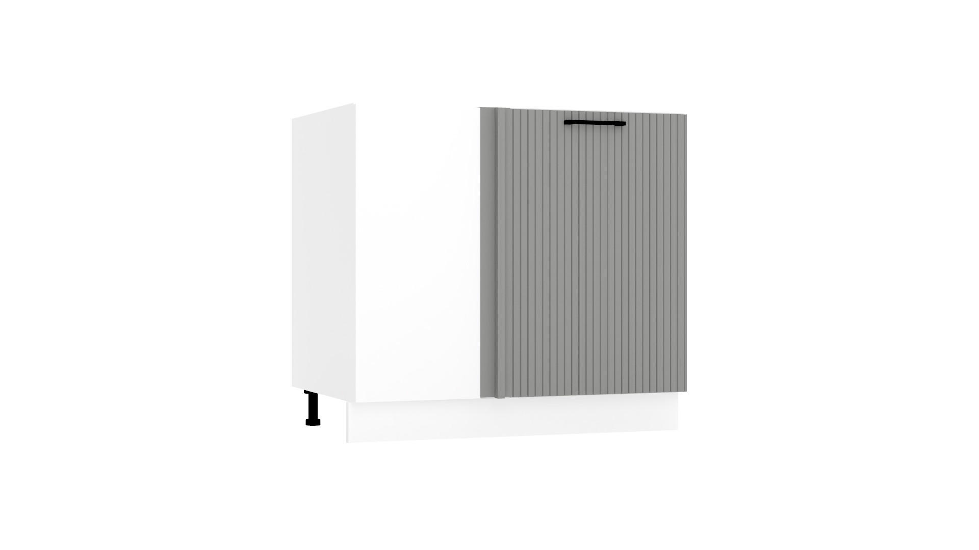 ECKUNTERSCHRANK DNP P/L - KENDRO - Praktische Ecklösung - Weiß/Grau, Holz/Metall (90/82/52.4cm) - ROYAL24_MARKT