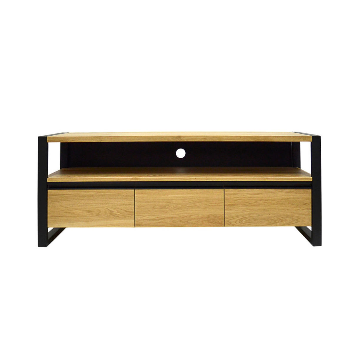TV-SCHRANK aus Eiche mit Schubladen Loft/Wohnzimmer CAMERON - Eichefarben, Holz (155/60/40cm) - Rawood Furniture