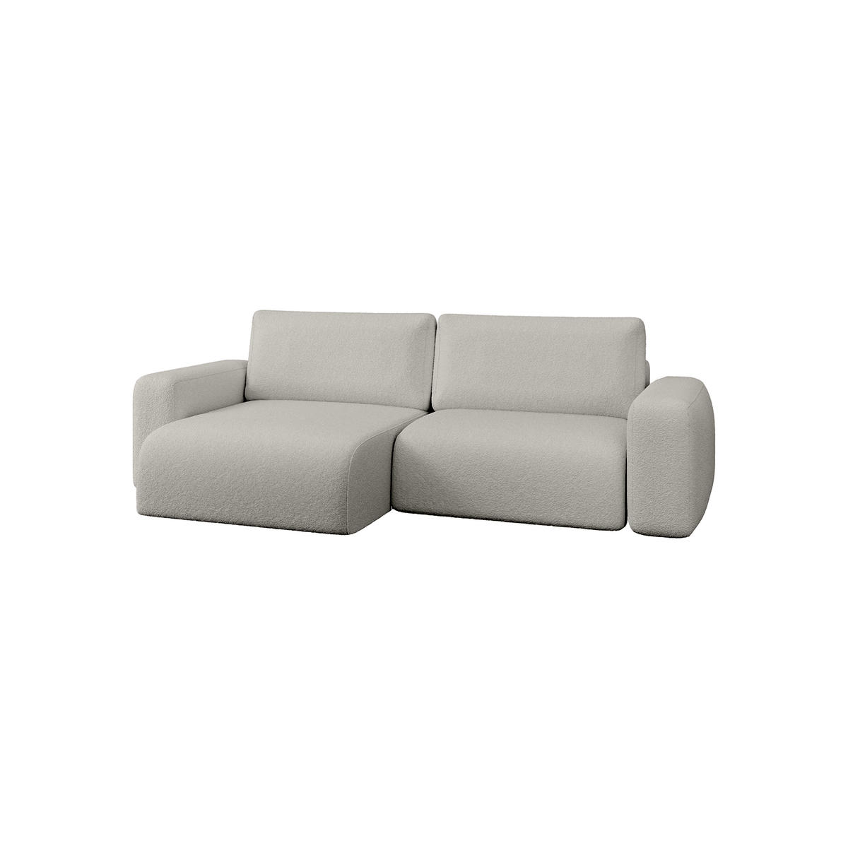 ECKSOFA TALW L MINI mit Schlaffunktion, Hellgrau - Hellgrau, Textil (257/148cm) - Fedve