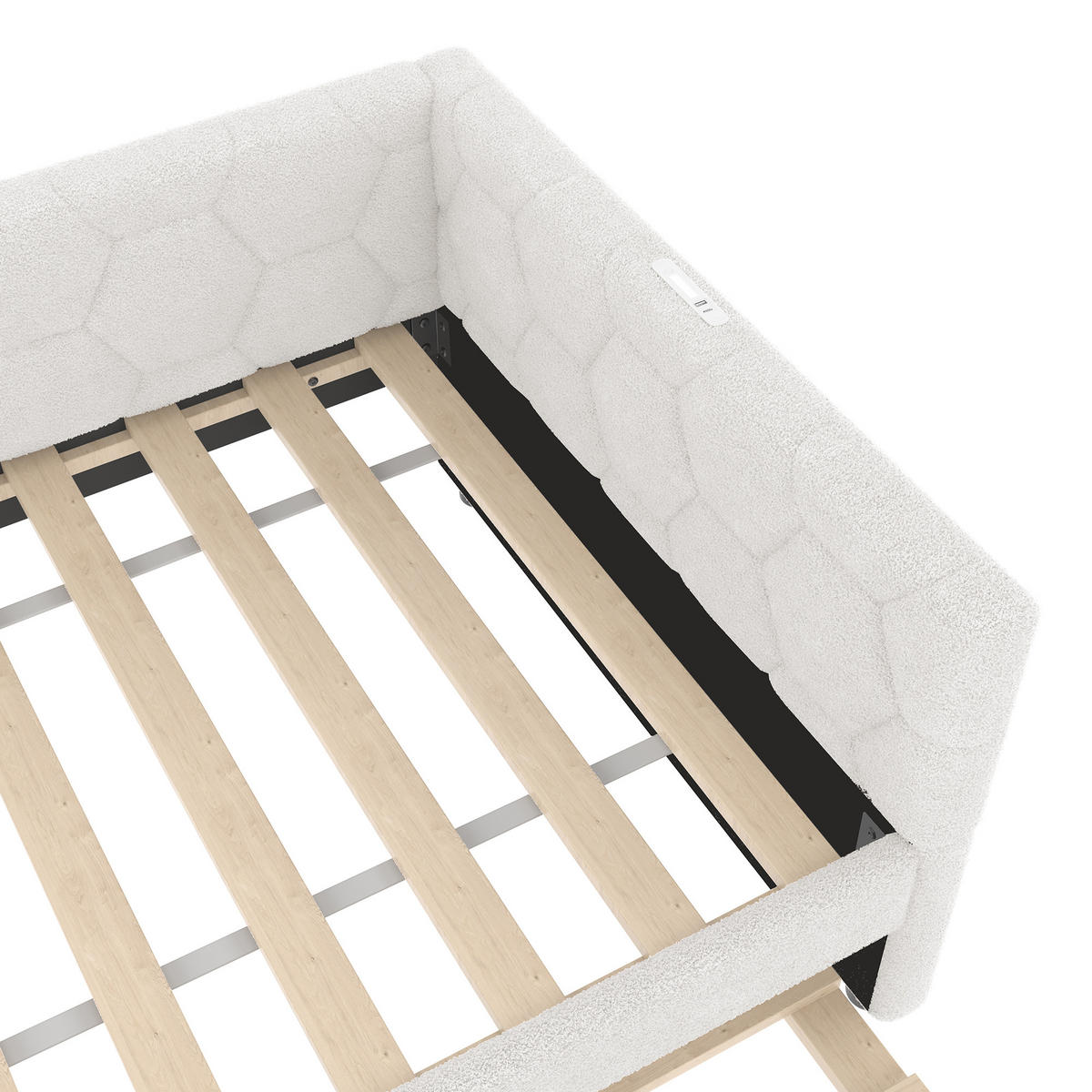 POLSTERBETT 90x200cm mit Nachttischlampe und multifunktionalem Ausziehbett- Weiß - Weiß, Holz/Textil (90/200cm) - KOMHTOM