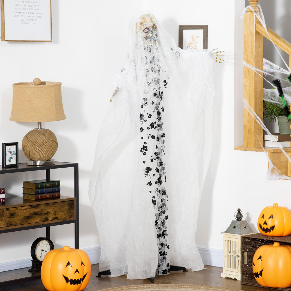 HALLOWEEN-DEKORATION Weiß 116.0/65.0/178.0cm - Weiß, Textil (65/178/116cm)