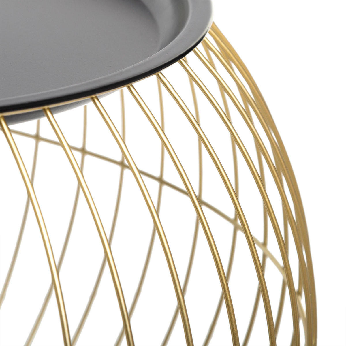 KAFFEETISCH 2er-SET rund, Gold, Schwarz - Goldfarben, Metall (66.5/66.5/42.5cm) - Atmosphera Createur d´interieur
