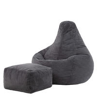 SITZSACK Dalton mit Hocker - Dunkelgrau/Anthrazit, Textil (90/73/84cm) - icon