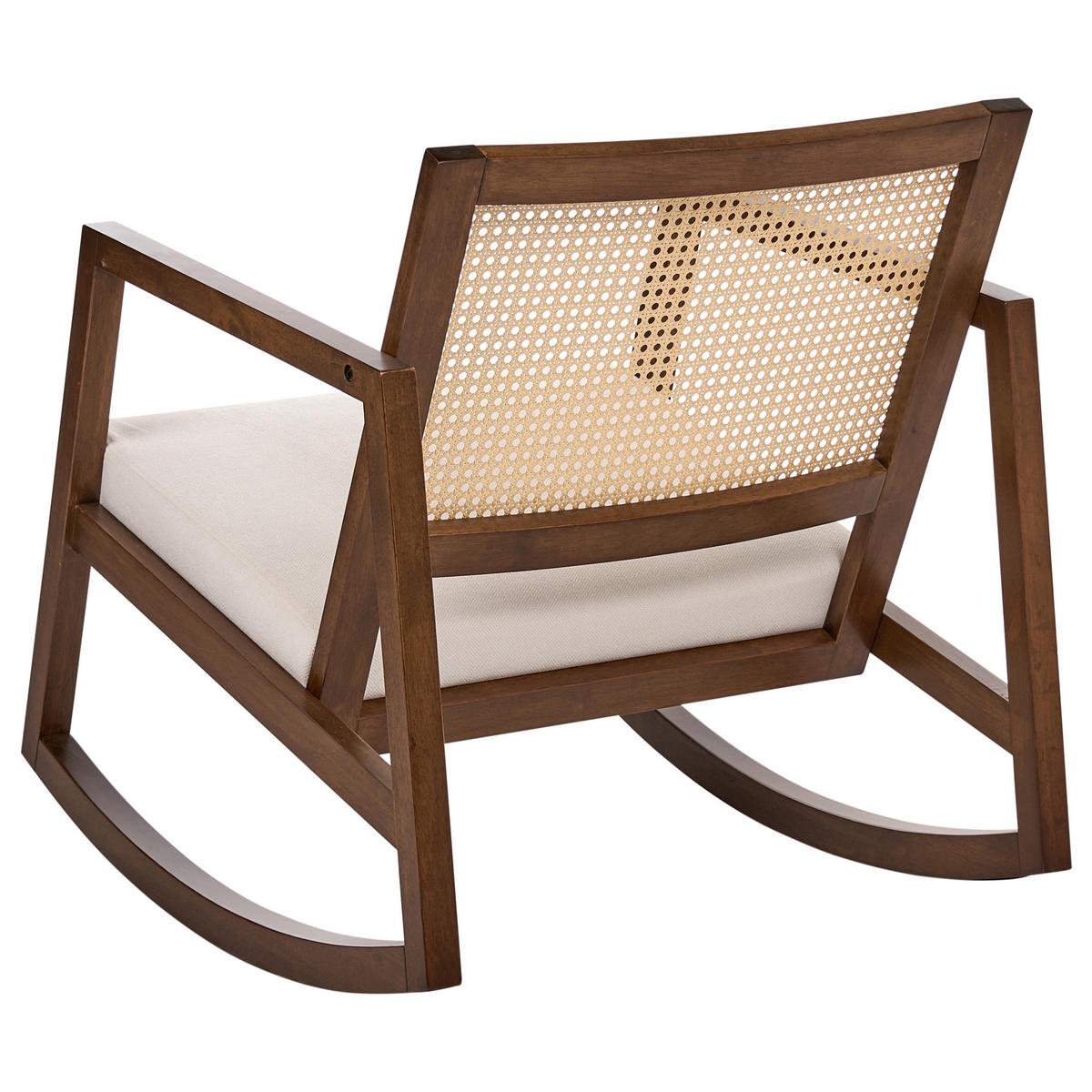 HOUPACÍ KŘESLO Dřevo Hnědé/Světle béžové Leidy - hnědá/béžová, textil (66/75/76cm) - Beliani