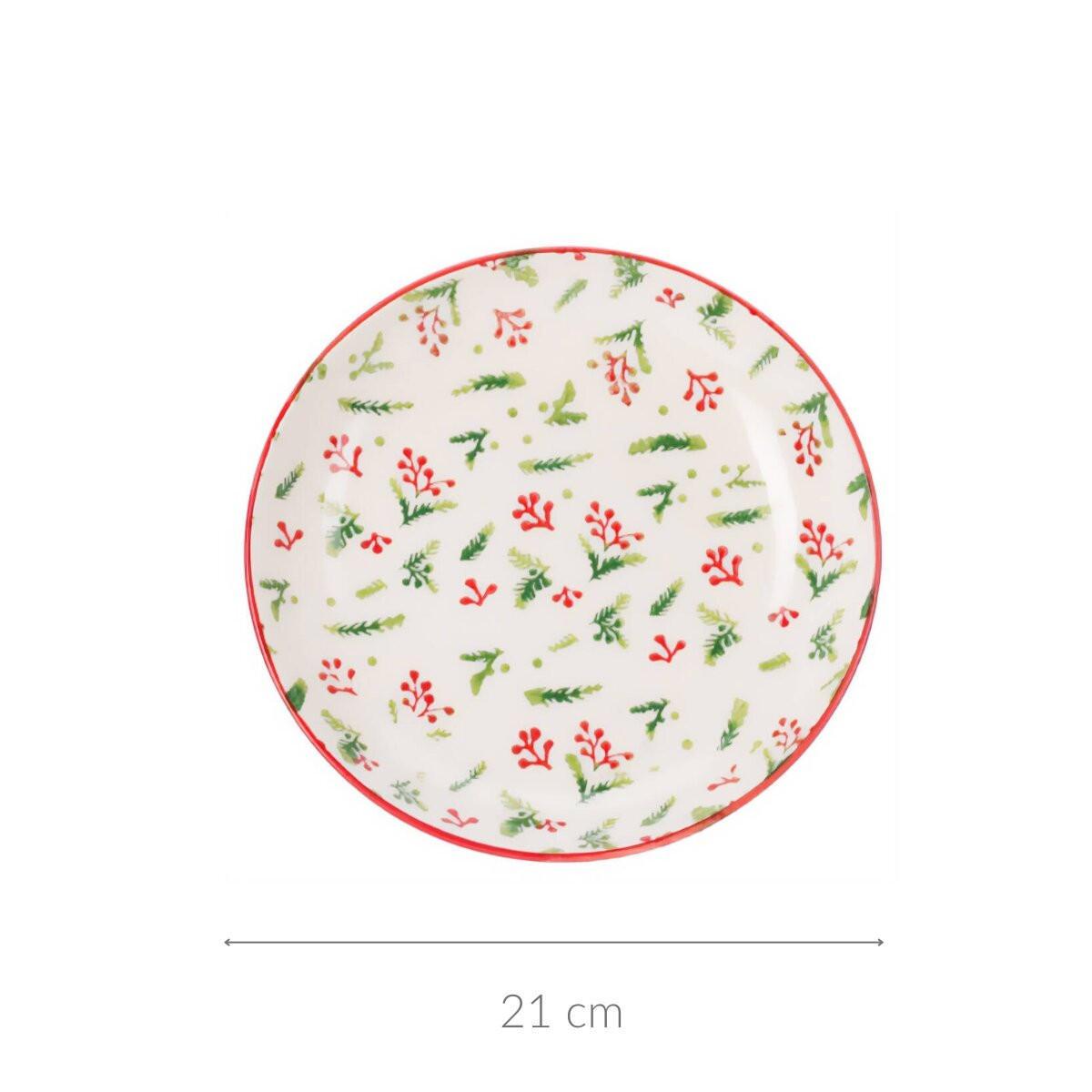 WEIHNACHTSTELLER Steingut Ø 21 cm - Weiß, Keramik (21/4/21cm) - Home Styling Collection