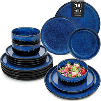 GESCHIRRSET 18-teiliges Set für 6 Personen blau - Blau, Keramik (26/2.8/26cm)