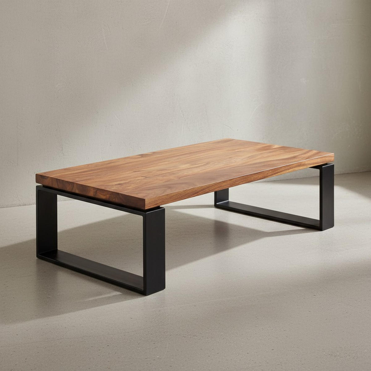 COUCHTISCH aus Holz und Metall, Industriedesign, Einzigartige Maserung, 115x60x35 cm - Schwarz/Braun, Holz/Metall (60/115/35cm) - KADIMA DESIGN