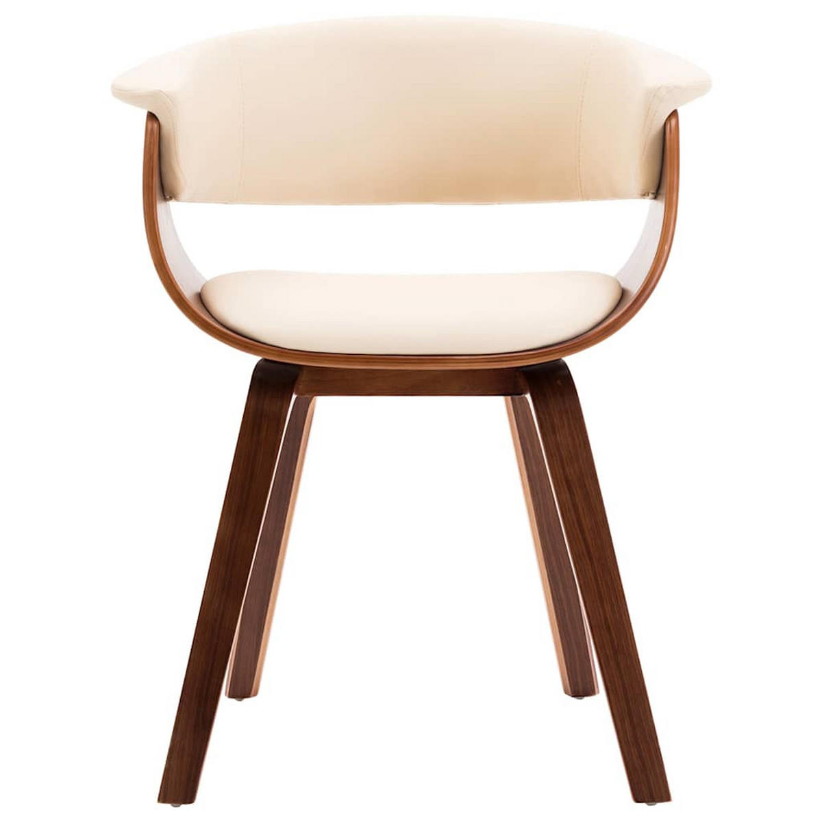 ESSZIMMERSTÜHLE 2Er Set Creme Bugholz Und Kunstleder - Creme, Leder (51/72/59.5cm) - vidaXL