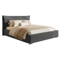 POLSTERBETT 200x200 Zenito mit Kissen-Kopfteil, Bettkasten, Dunkelgrau - Dunkelgrau, Holz/Textil (200/200cm) - Emporius