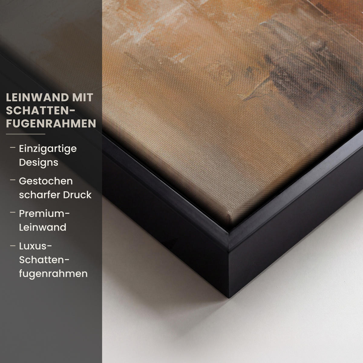 LEINWAND Bilder mit Rahmen - Kunst - Industriell - Grau - Braun - Abstrakt - 40x60 - Sandfarben, Textil (40/60cm) - MuchoWow