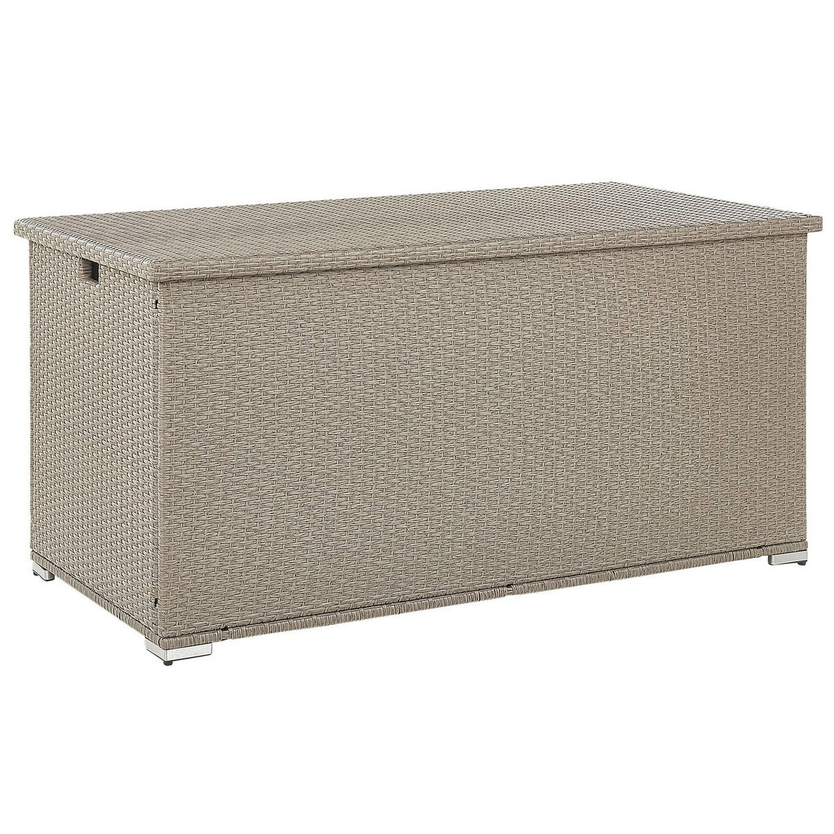 AUFLAGENBOX Rattan taupe 155/75 cm Modena - Beige/Schwarz, Kunststoff (155/80/75cm) - Beliani
