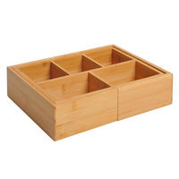 Aufbewahrungsbox Bambus Natur - Naturfarben, Holz (17.6/7/24.6cm) - HOMCOM