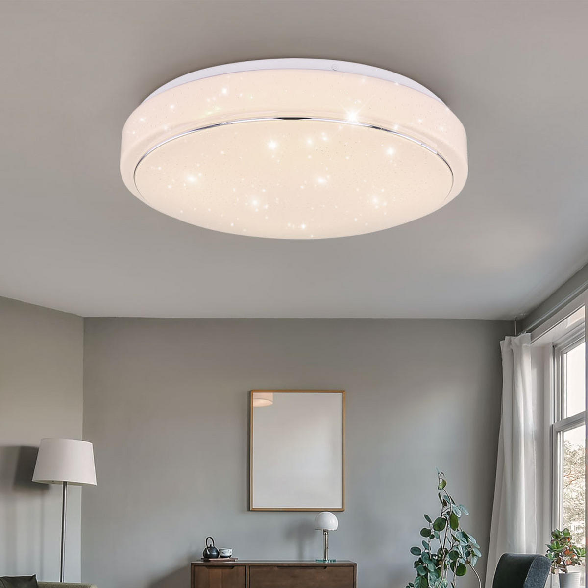 LED DECKENLEUCHTE Metall Weiß - Weiß, Metall (37.5/37.5/7.5cm) - Globo Lighting