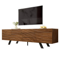 LOWBOARD 160/39/50,5 cm walnuss aus MDF mit Wellenfront - Walnussfarben, Holzwerkstoff (160/50.5/39cm) - OKWISH