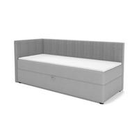 BOXBETT RICO 90/200 in Cord/Velours Hellgrau H3 rechts - Hellgrau, Holz/Holzwerkstoff (90/200cm) - Deine Möbel 24