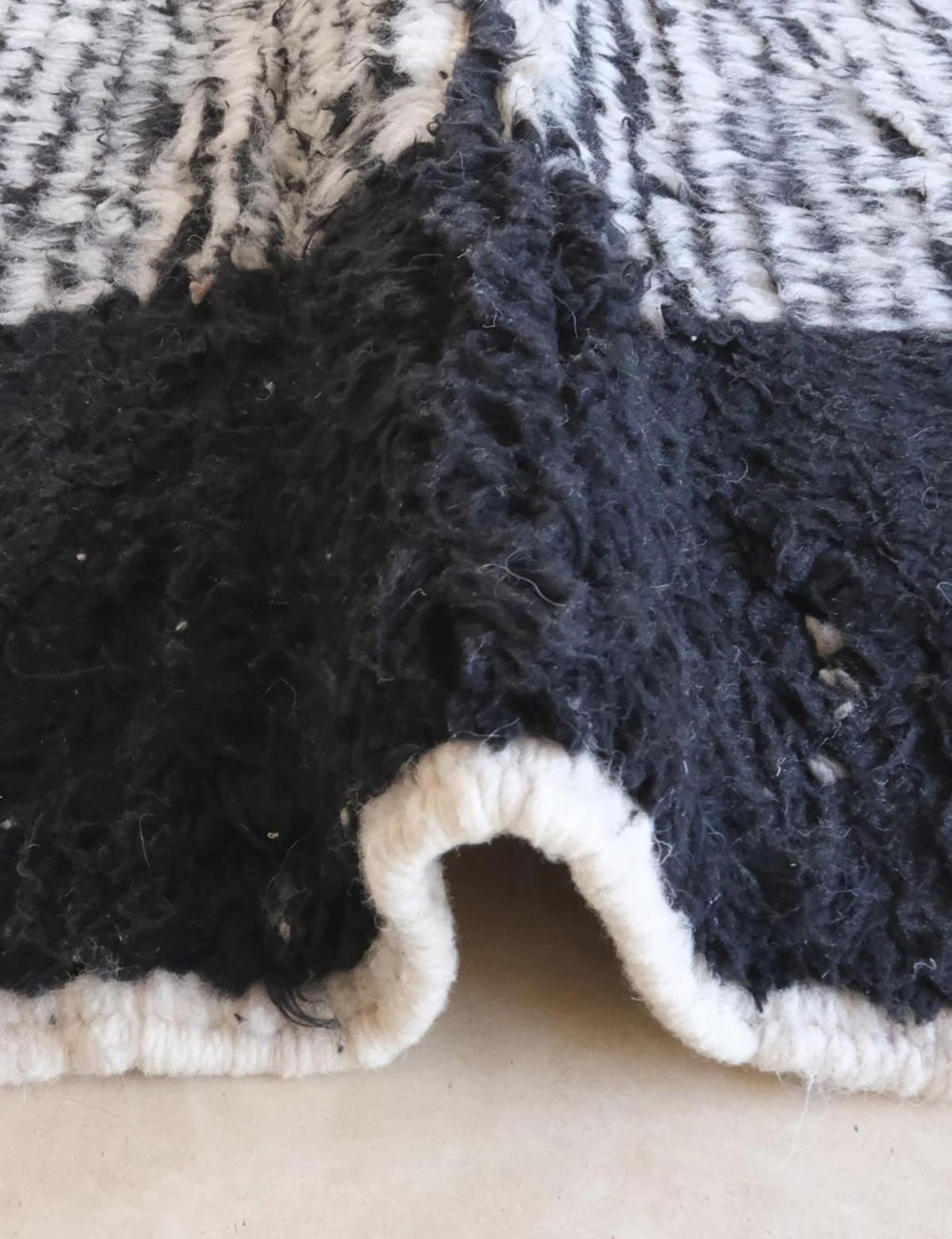 BERBERTEPPICH aus reiner Wolle 157x 255 cm - Schwarz, Naturmaterialien (157/255cm) - AFK Living