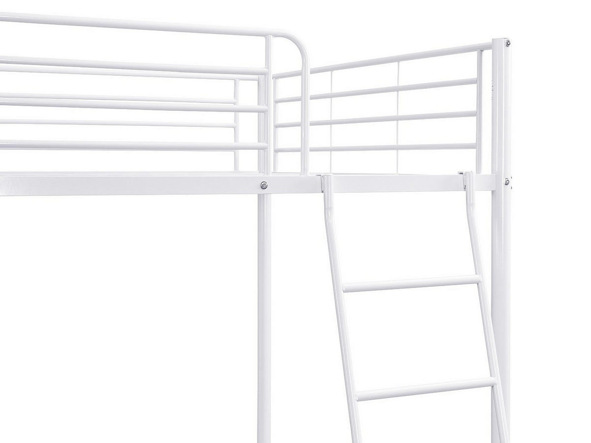 ETAGENBETT - 2 x 140 x 190 cm - Metall - Weiß - GEMINI II - Weiß Hochglanz, Metall (140/199cm) - Vente-Unique