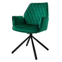 DREHSTUHL Samt Dunkelgrün - Dunkelgrün, Metall (63/90/57cm) - ML-DESIGN