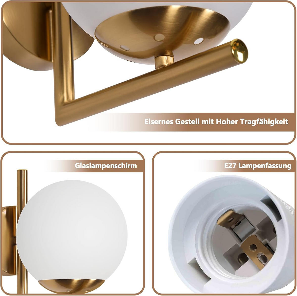 WANDLEUCHTE Ryxoh 20.0/15.0/22.0 cm - Goldfarben, Metall (20/15/22cm) - ZMH