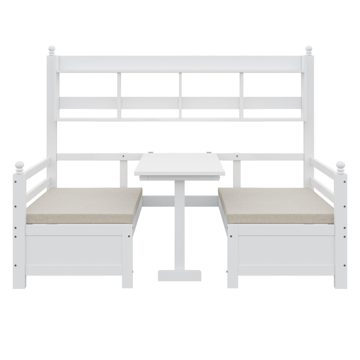 BETT multifunktional 2-in-1 Tisch und Bett Weiß 90/200 cm - Weiß, Holz (90/200cm) - OKWISH
