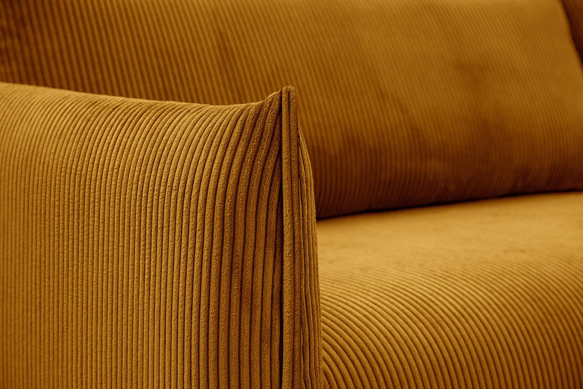 ECKSOFA TAUER 5-Sitzer, honig - Schwarz/Honig, Holzwerkstoff/Kunststoff (292/174cm) - Courtois Laville
