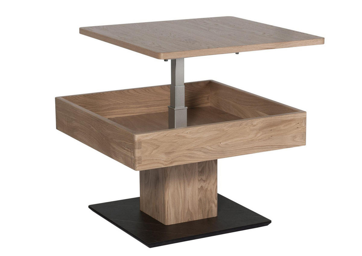 COUCHTISCH Cele 67x67x43 höhenverstellbar;diagonal verschiebbar Wildeiche Bianco - Wildeiche, Holz (67/67/43cm) - 58aufmkessel