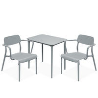 GARTENMÖBEL-SET GALIO, 3-tlg - Grau, Kunststoff - KONSIMO®