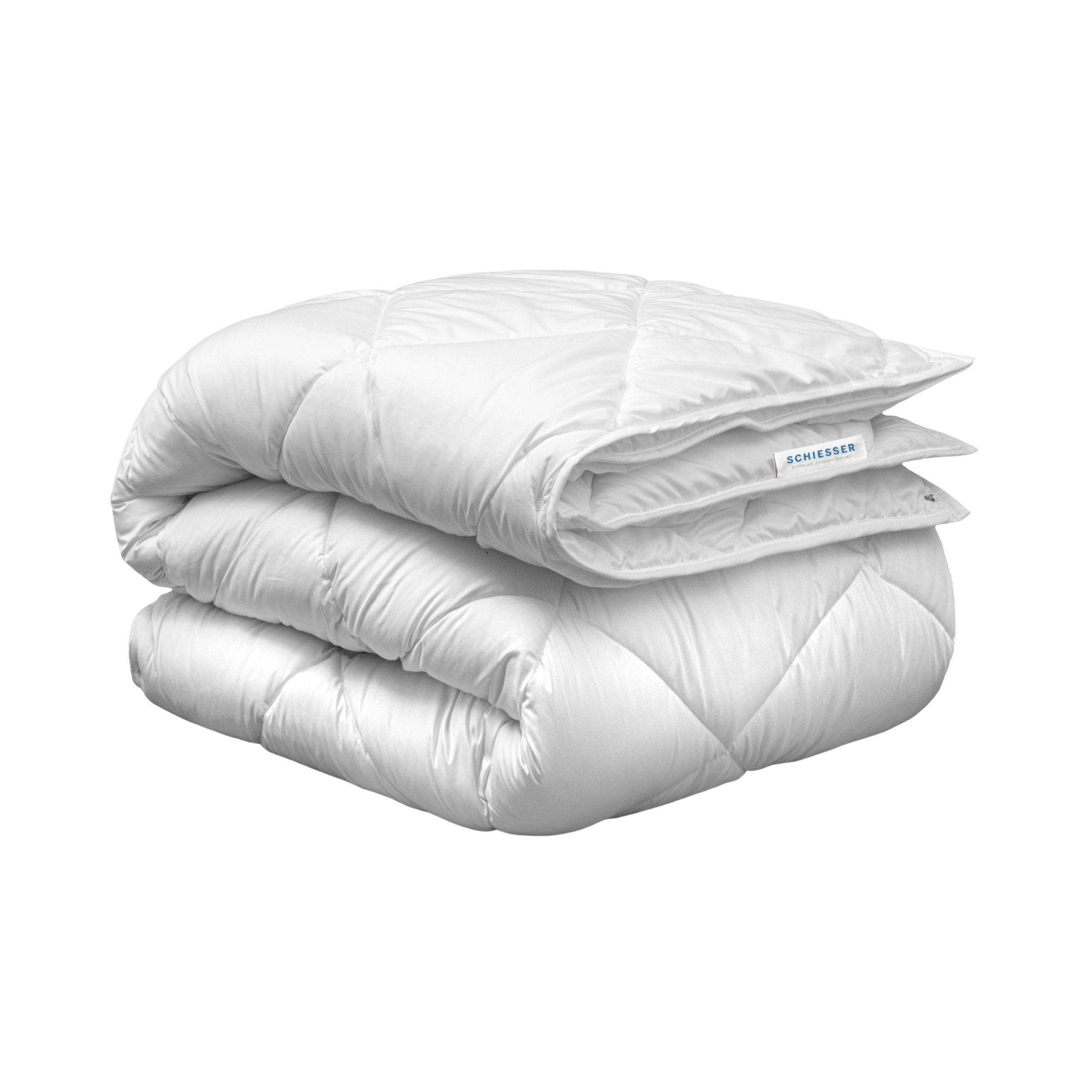 4-JAHRESZEITEN BETTDECKENSET Lykke - Mikrofaserbezug - Füllung aus silikonisierter Polyester-Hohlfaser - 2-teilig - 155x220 cm - Weiß - Weiß, Textil (155/220cm) - SCHIESSER