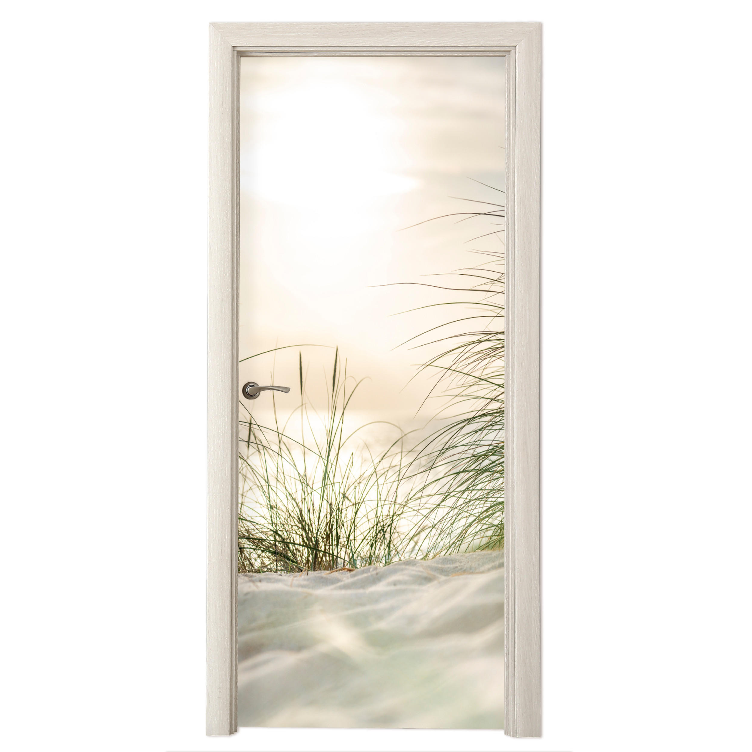 TÜRAUFKLEBER Selbstklebend - Dünen am Wattenmeer 80x205 cm - Türtapete - Sandfarben, Kunststoff (80/0.1cm) - MuchoWow