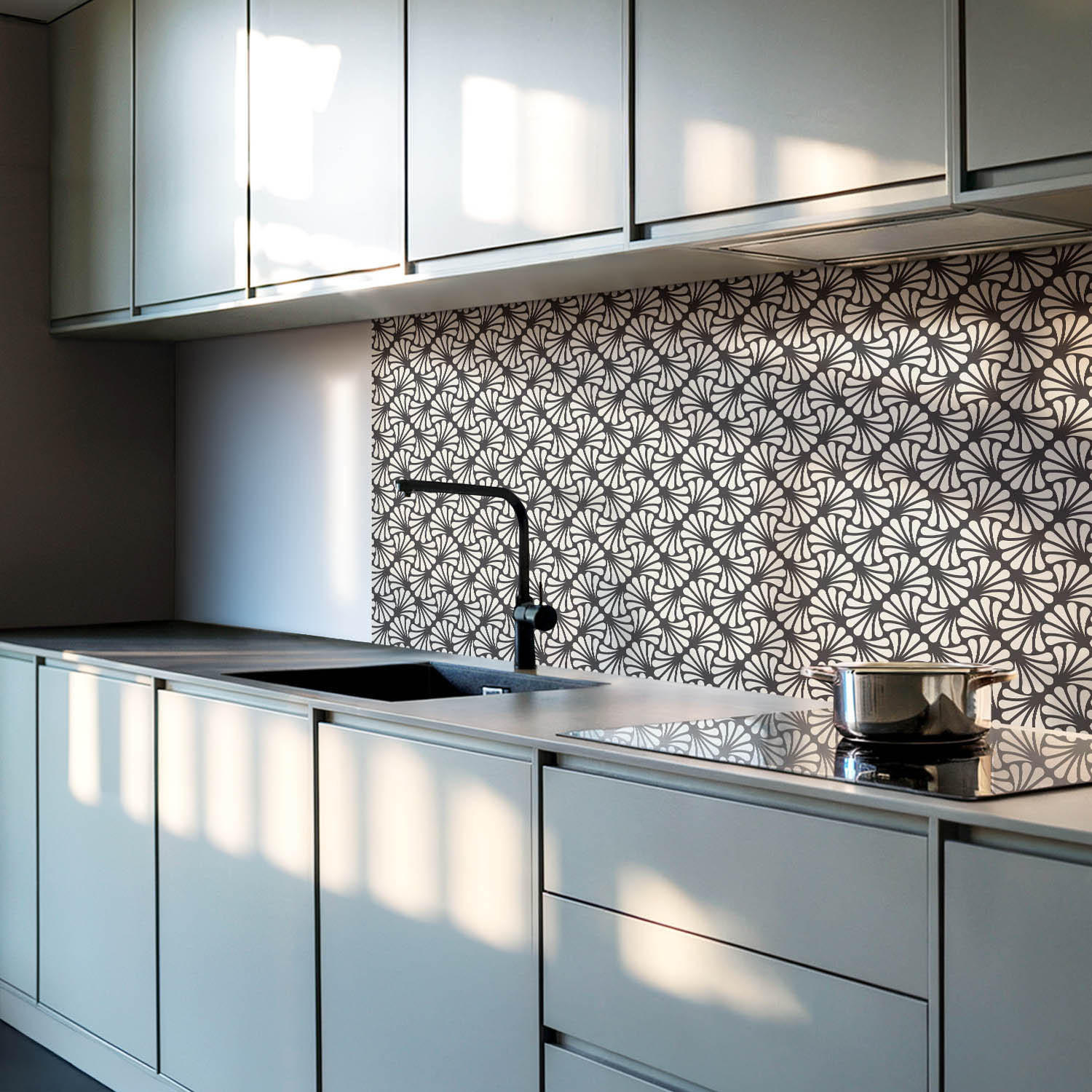 WANDPANEEL 20 Stück 20x20 cm selbstklebend Yndral - Weiß, Kunststoff (20/1.6/20cm) - Wallfluent