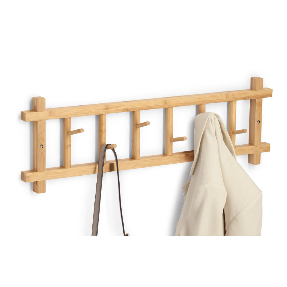 WANDGARDEROBE Bambus Cedro 68/22/2,5 cm - Schwarz, Naturmaterialien (22/22/68cm) - ZELLER