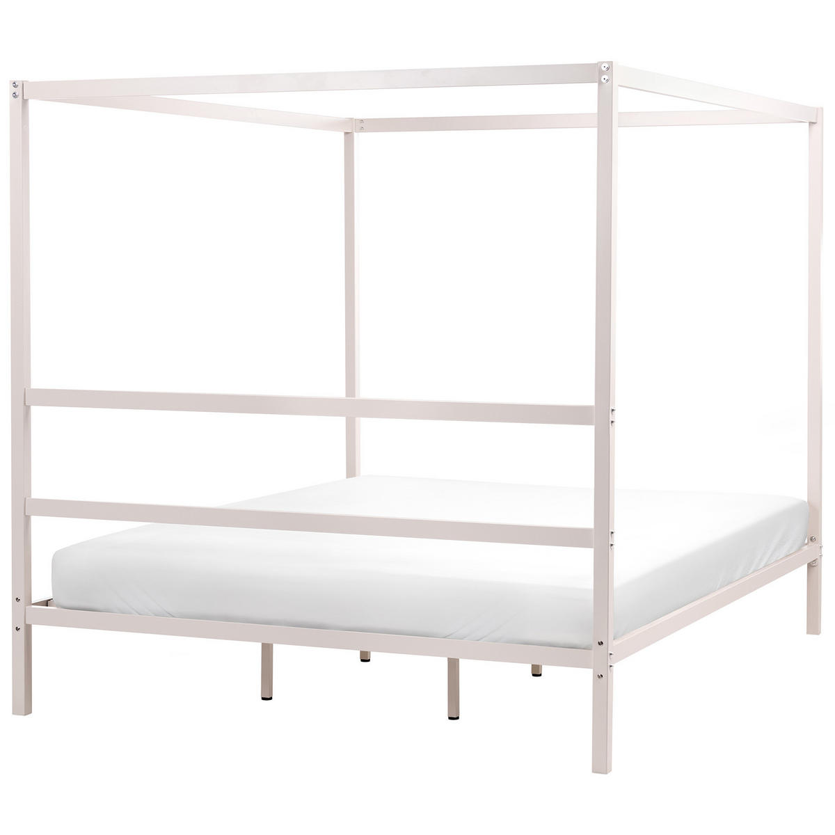 HIMMELBETT Metall 180/200 cm Hellbeige Lestards - Beige, Metall (180/200cm) - Beliani