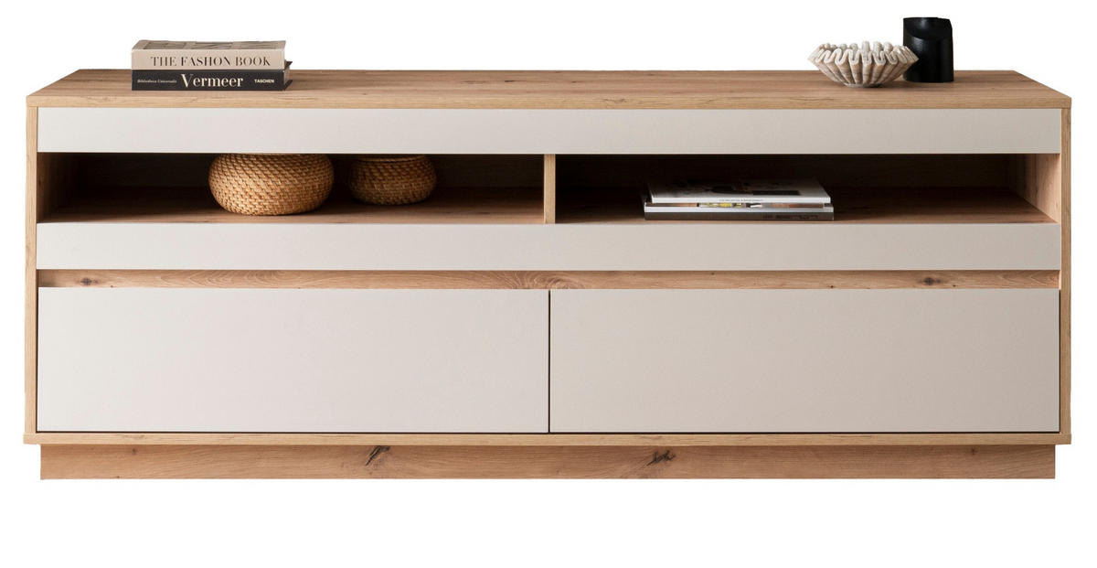 TV-LOWBOARD Kaschmir, Eiche Artisanm 162 cm, TV Unterteil mit Schubkästen - Kaschmir/Eiche Artisan, Holzwerkstoff/Metall (162/60/45cm) - Furn.Design